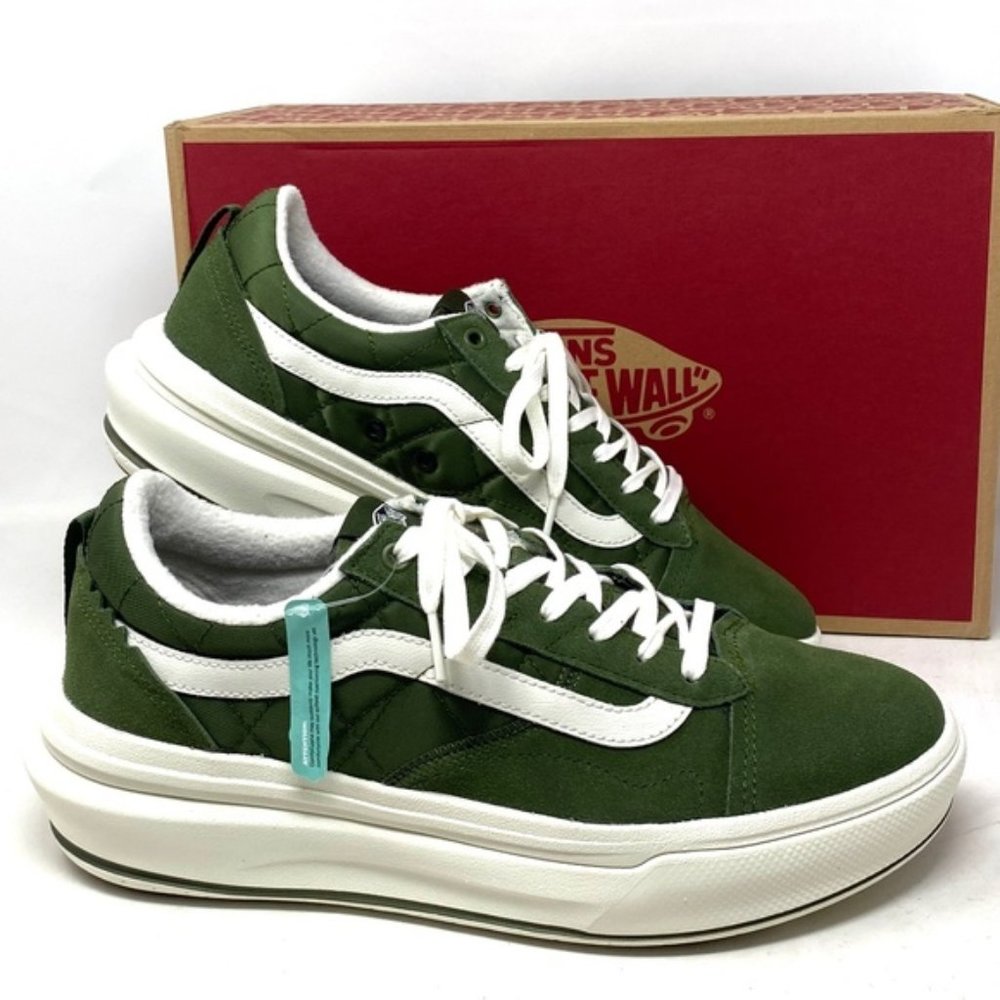 VANS Old Skool Overt Plus CC Sneakers Women’s Size Suede Green Shoes VN0A4BVLE02